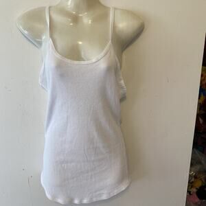 New Y2K BP Cami TankTop XL Cotton Soft Ribbed Under Blazer Jacket White Lot Of2